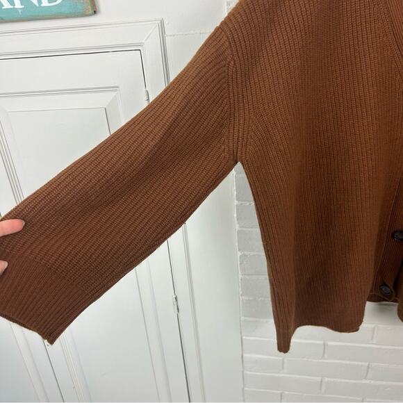 Jenni Kayne RARE Cinnamon Brown Cashmere Cocoon Cardigan Sweater Size XL - Picture 8 of 13